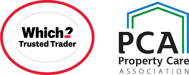Which? Trusted Trader and Property Care Association logos